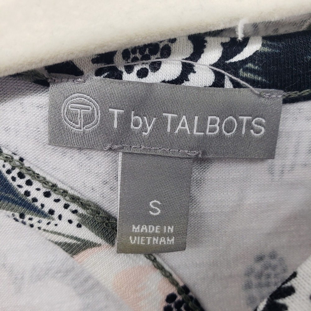 T by Talbots Floral Ruched Shift Dress Women Small Olive Green Stretch Active - Picture 5 of 10